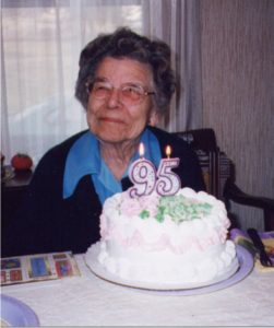 Hilda Hill in 2002, aged 95
