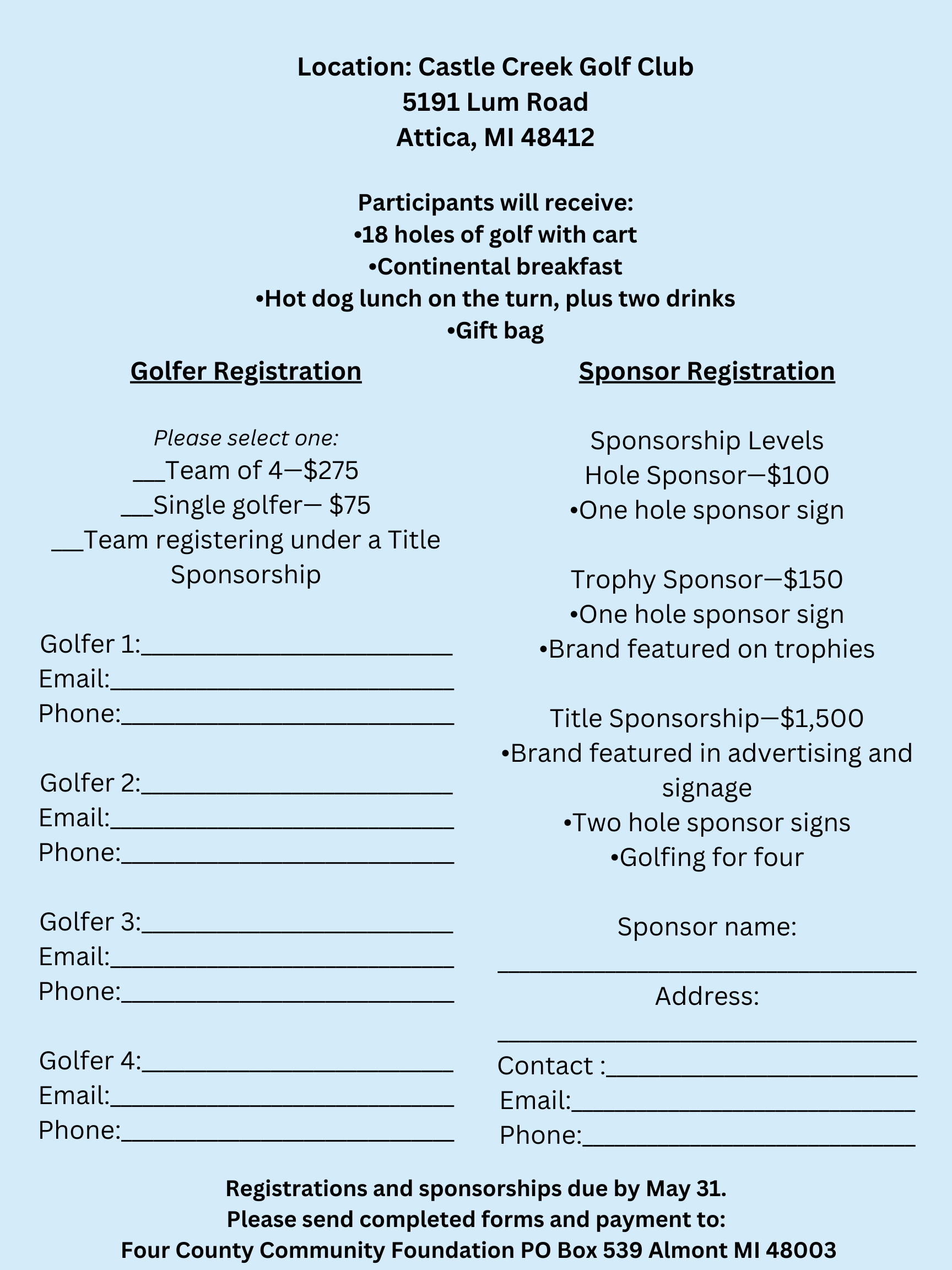 Golf outing flyer page 2